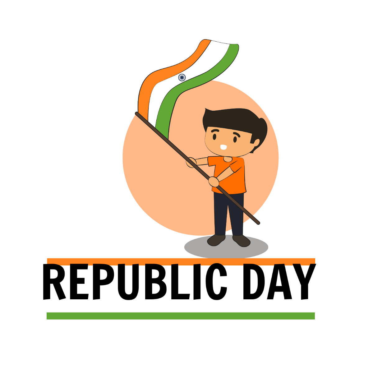 Cartoon Republic Day Vector Template