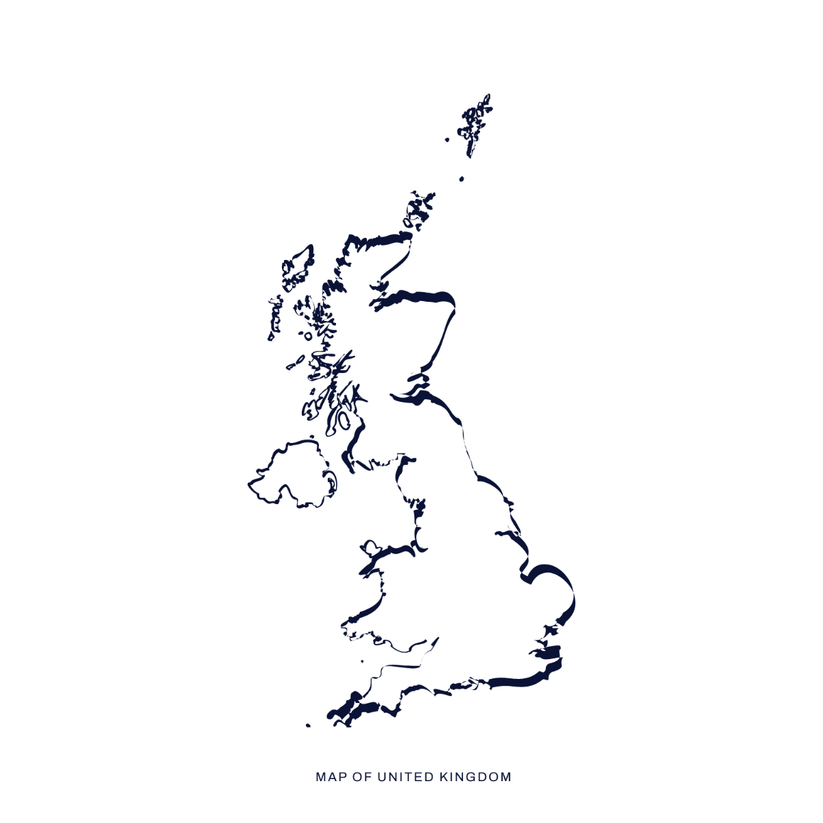 UK Map Outline Vector Template