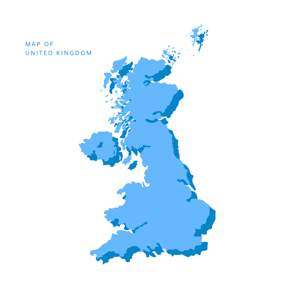 Blue UK Map Vector Template