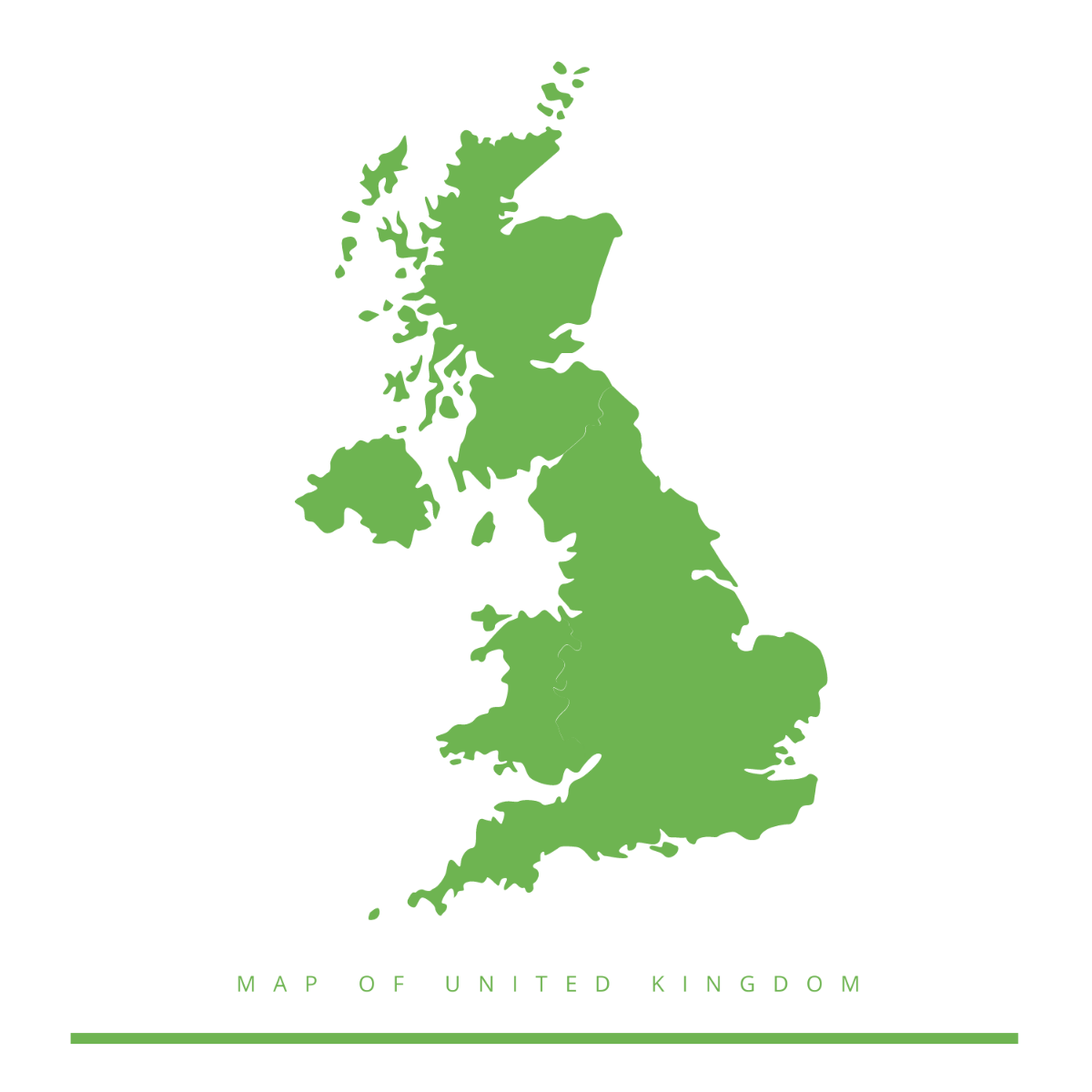 Green UK Map Vector Template