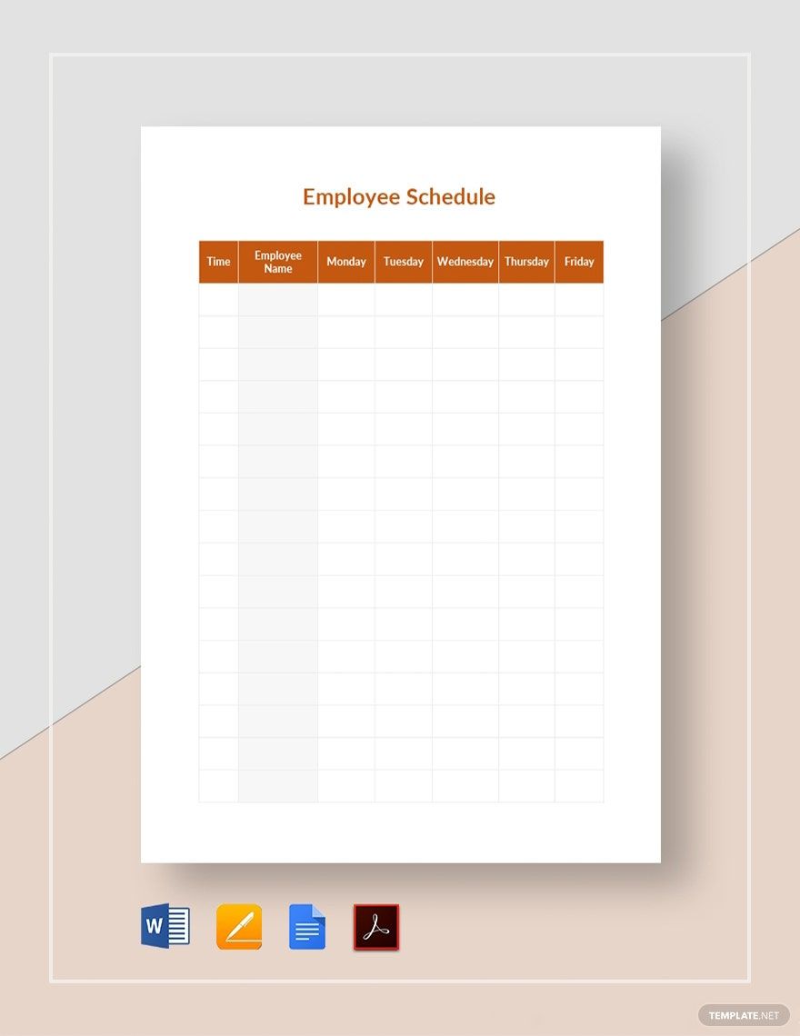 Blank Daily Schedule Template Google Docs Word Apple Pages PDF