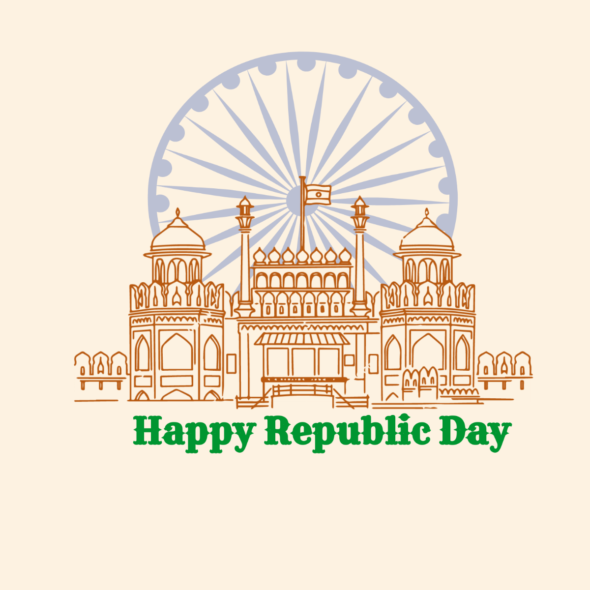 Republic Day Vintage Vector Template