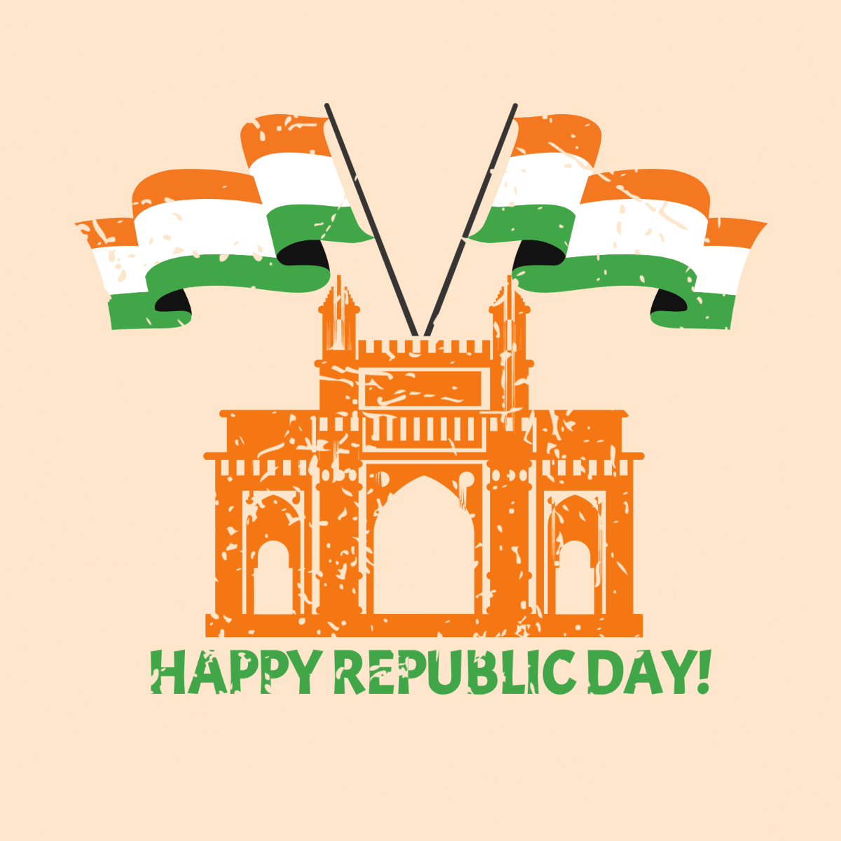 Grunge Republic Day Vector Template