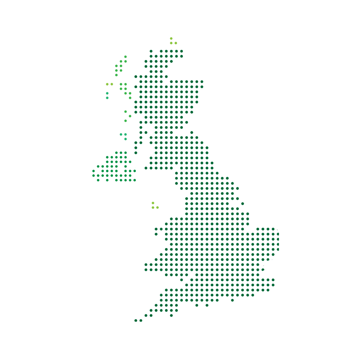 Dotted UK Map Vector Template