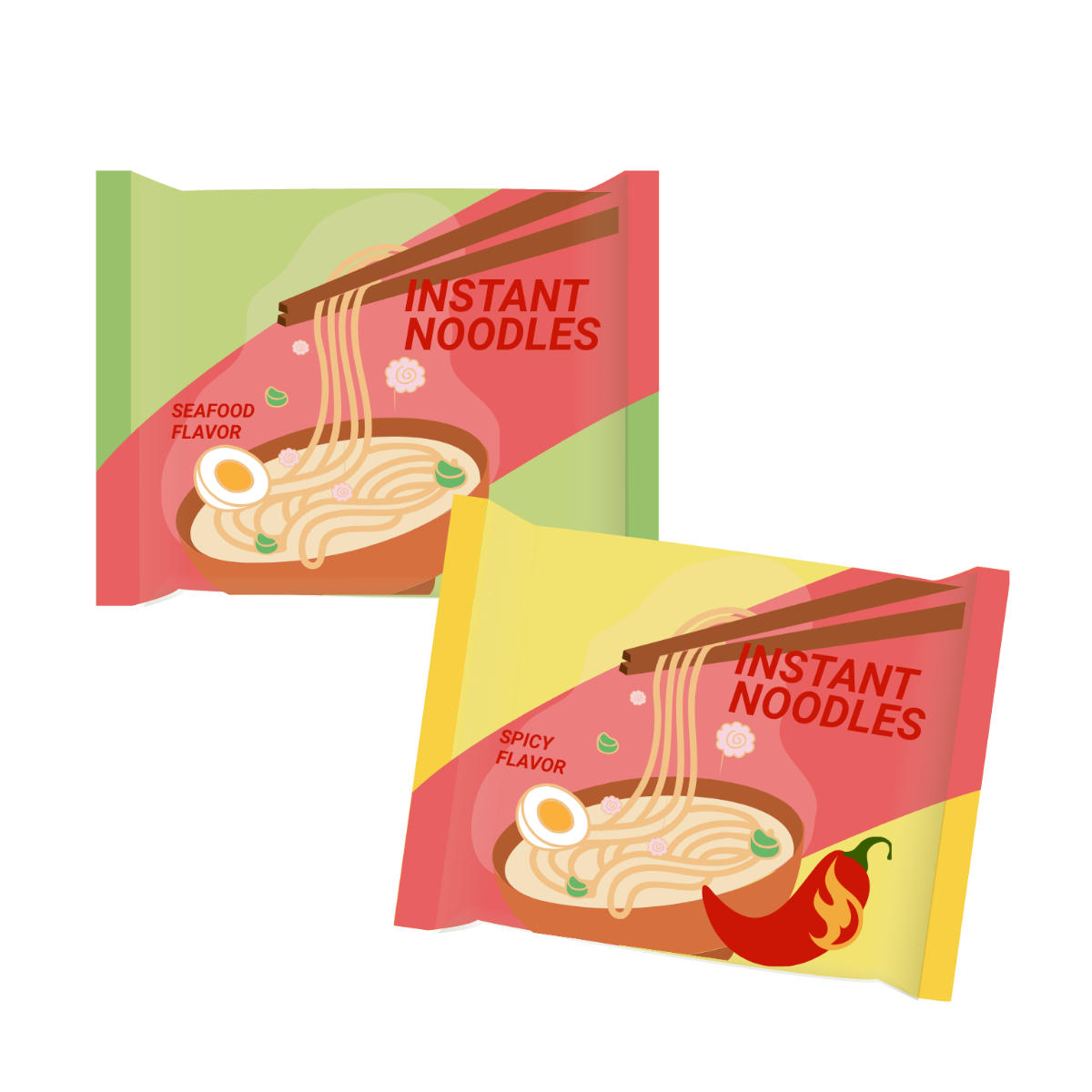 Noodles Packaging Vector