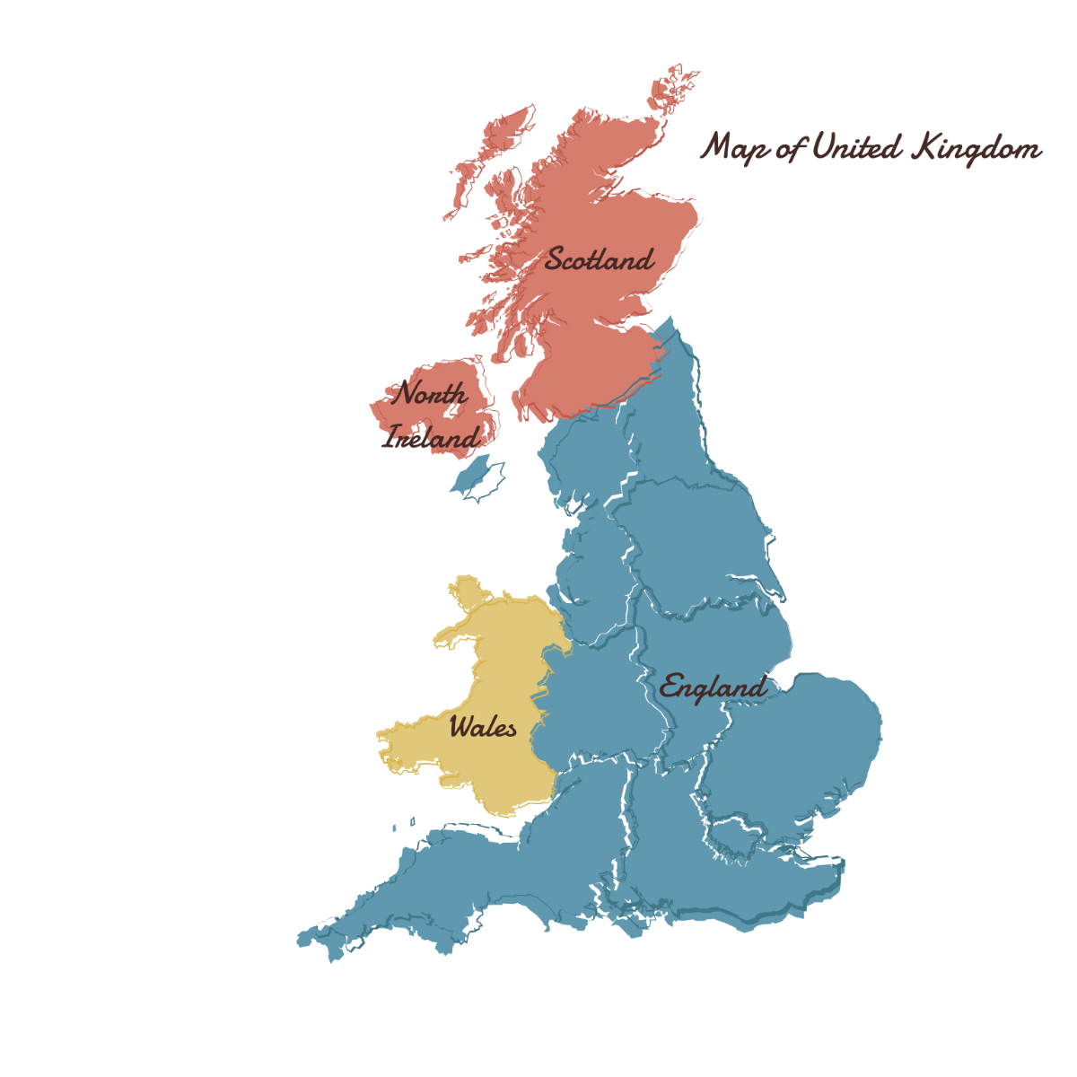 Transparent UK Map Vector Template