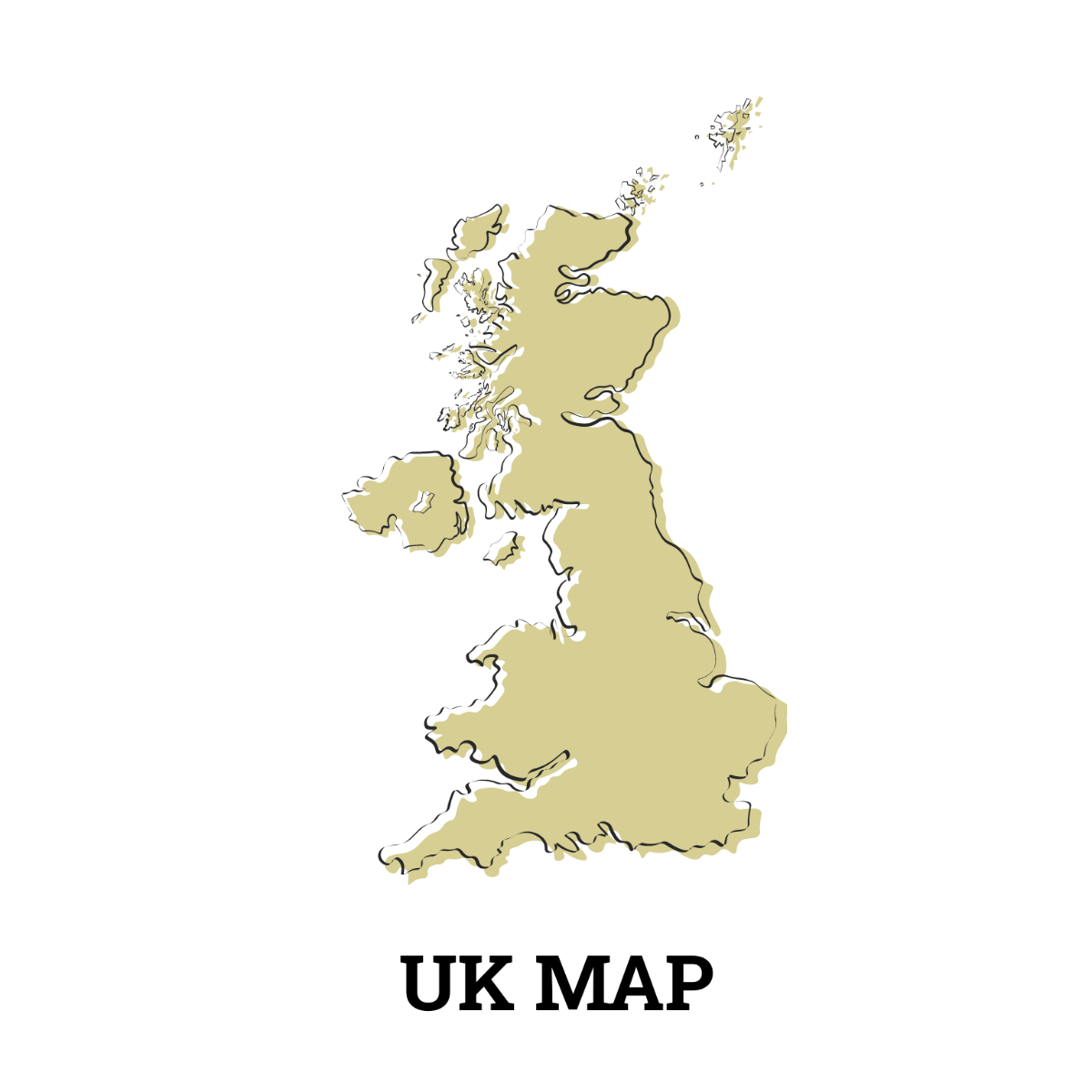 Blank UK Map Vector Template