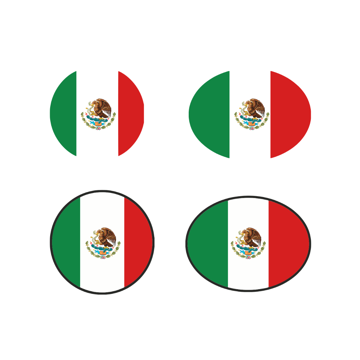 Mexican Circle Flag Vector Template