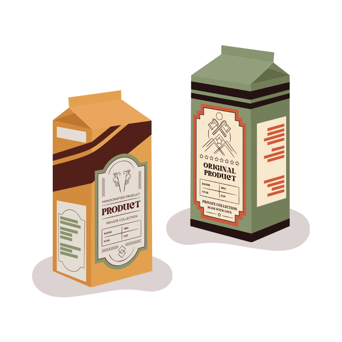 Free Retro Packaging Vector Template