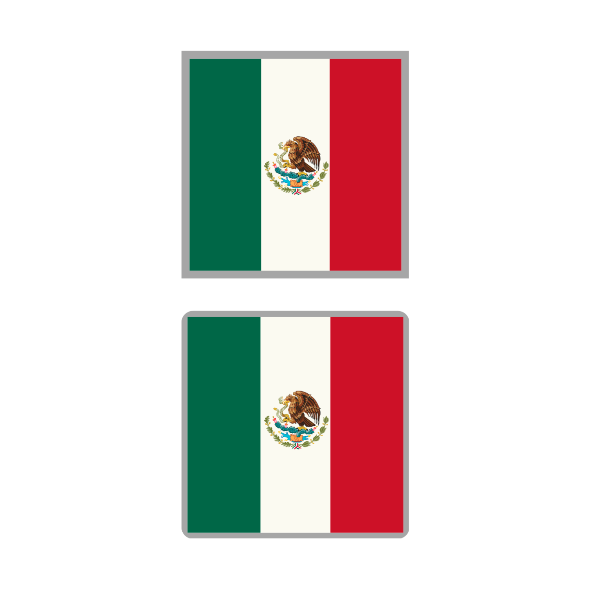 Square Mexican Flag Vector Template