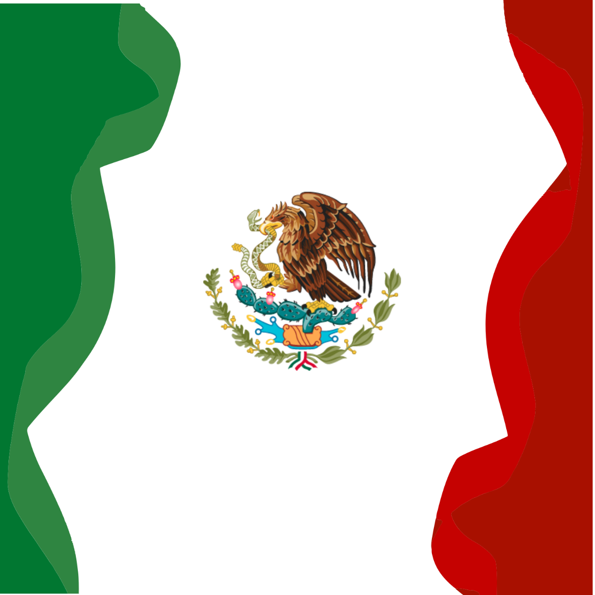White Mexican Flag Vector Template