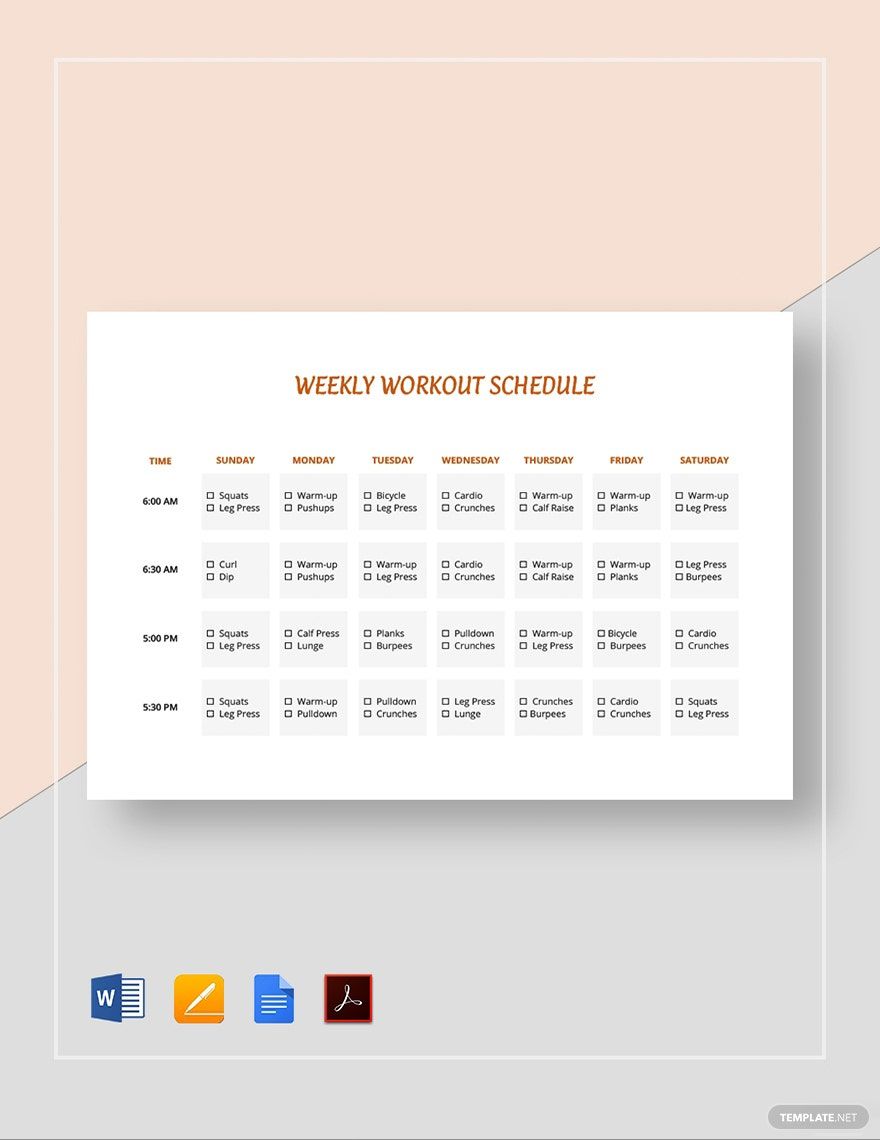 weekly exercise planner