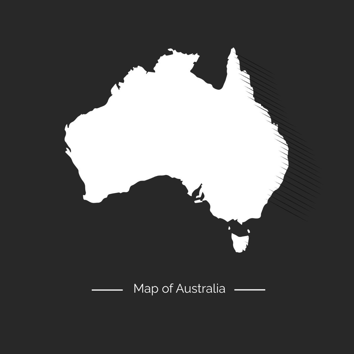 White Australia Map Vector Template