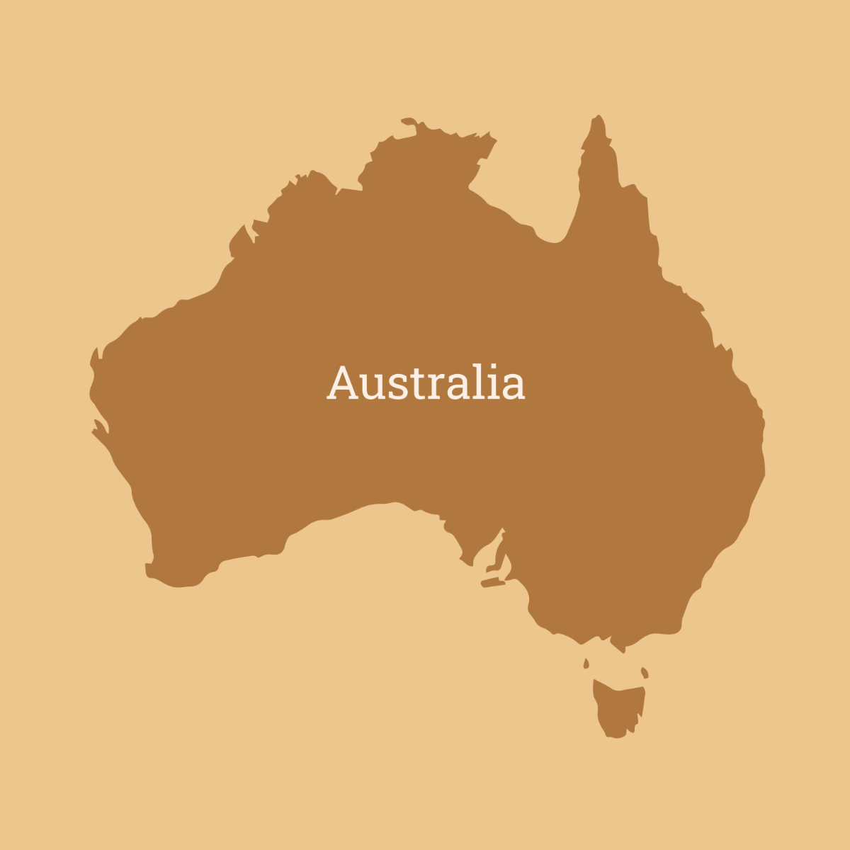 Plain Australia Map Vector Template