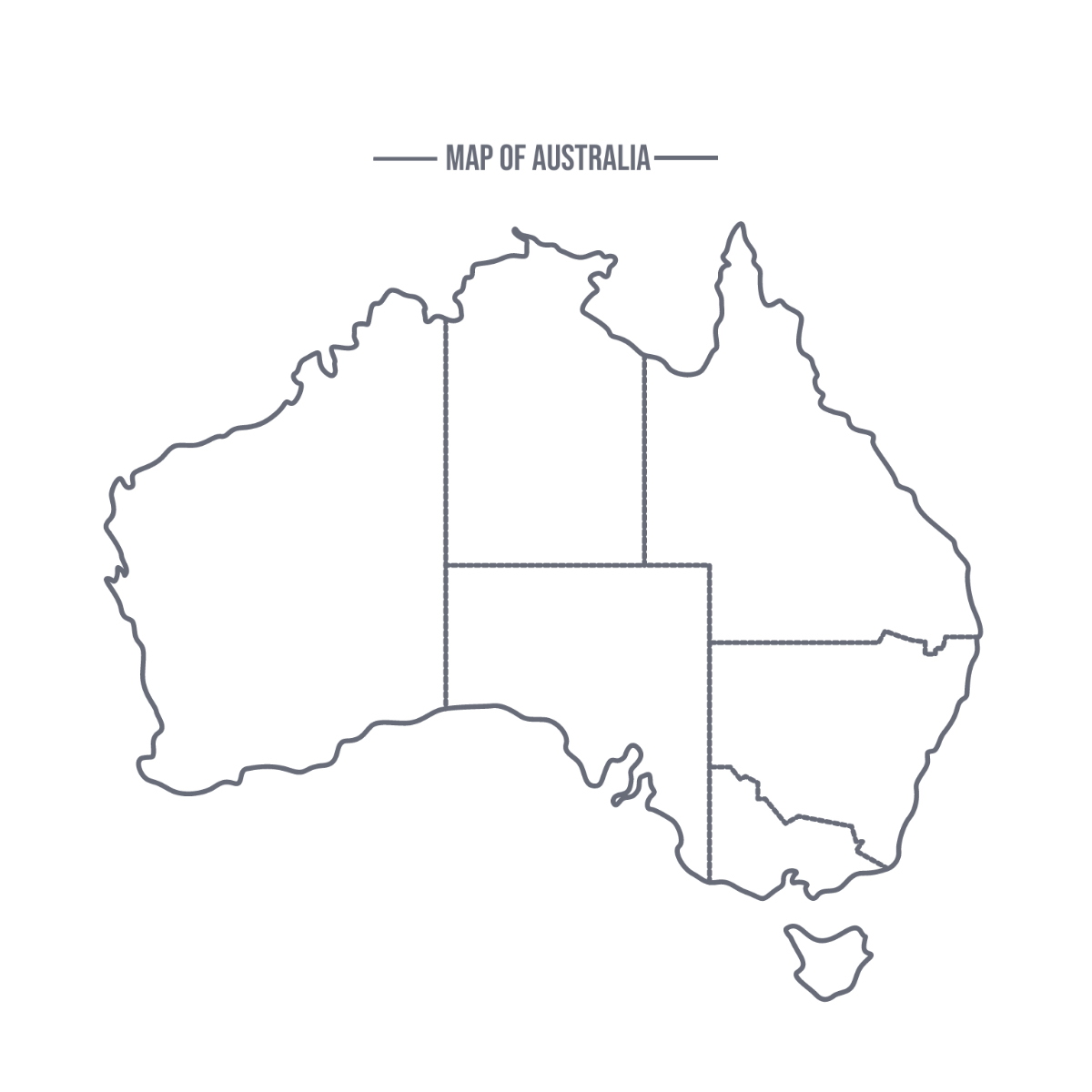 Australia Map Outline Vector Template