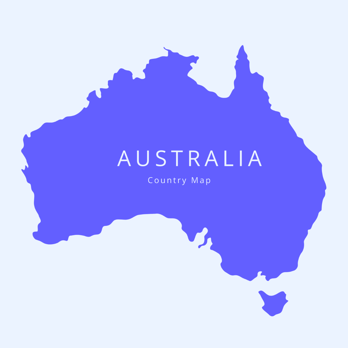 Australia Country Map Vector Template