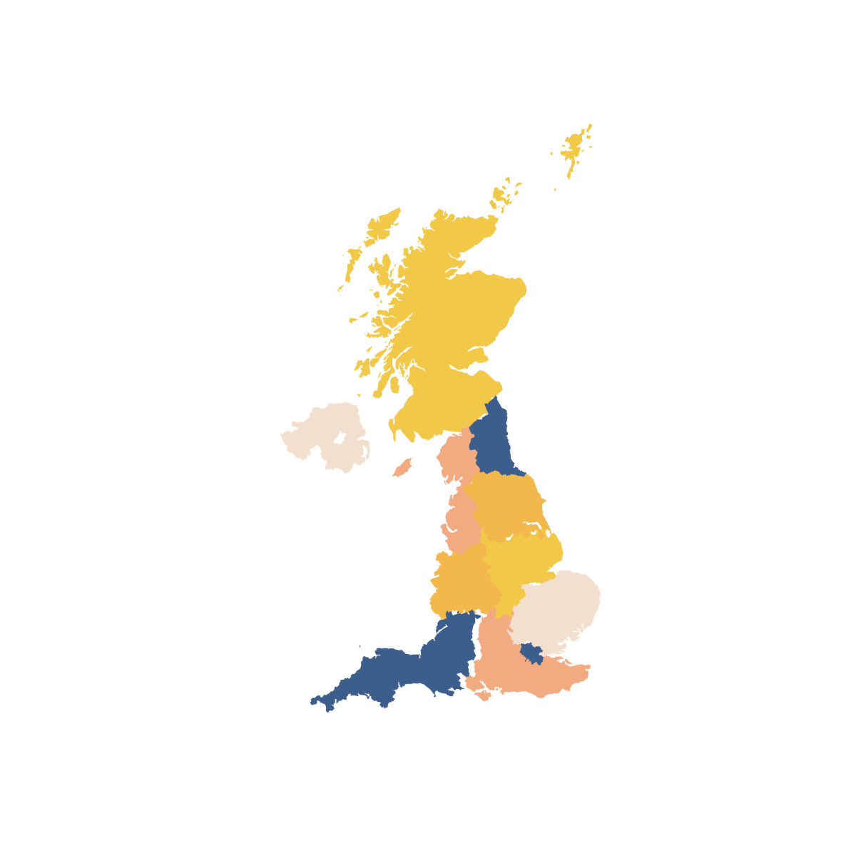 UK Regions Map Vector Template
