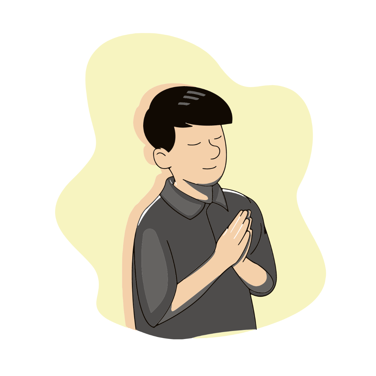 Cartoon Praying Vector