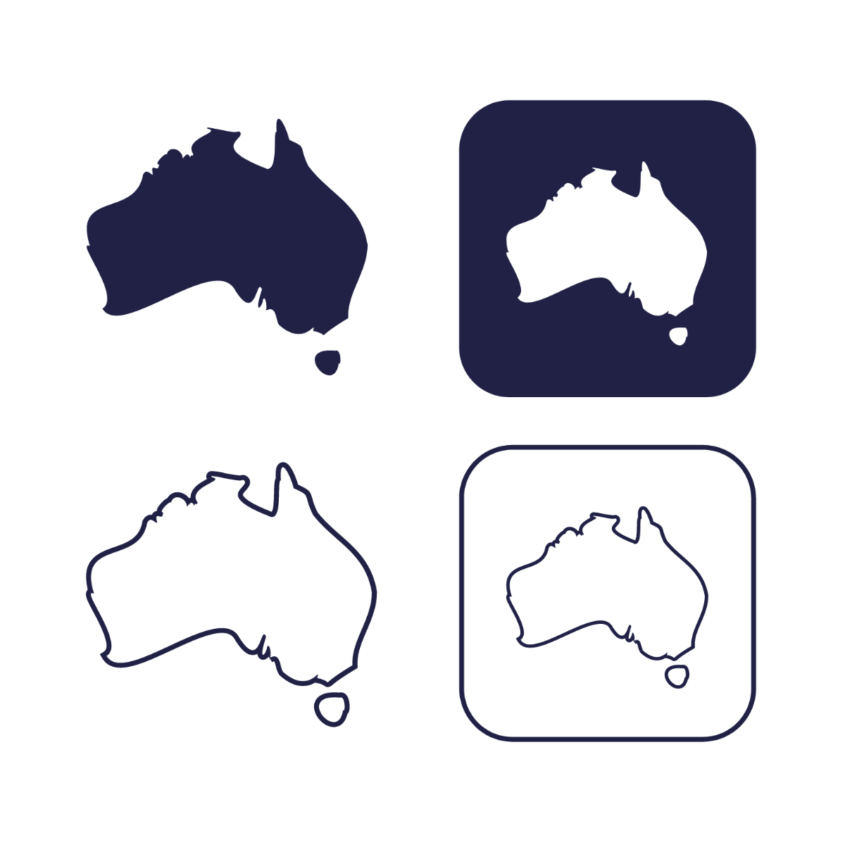 Australia Map Icon Vector Template