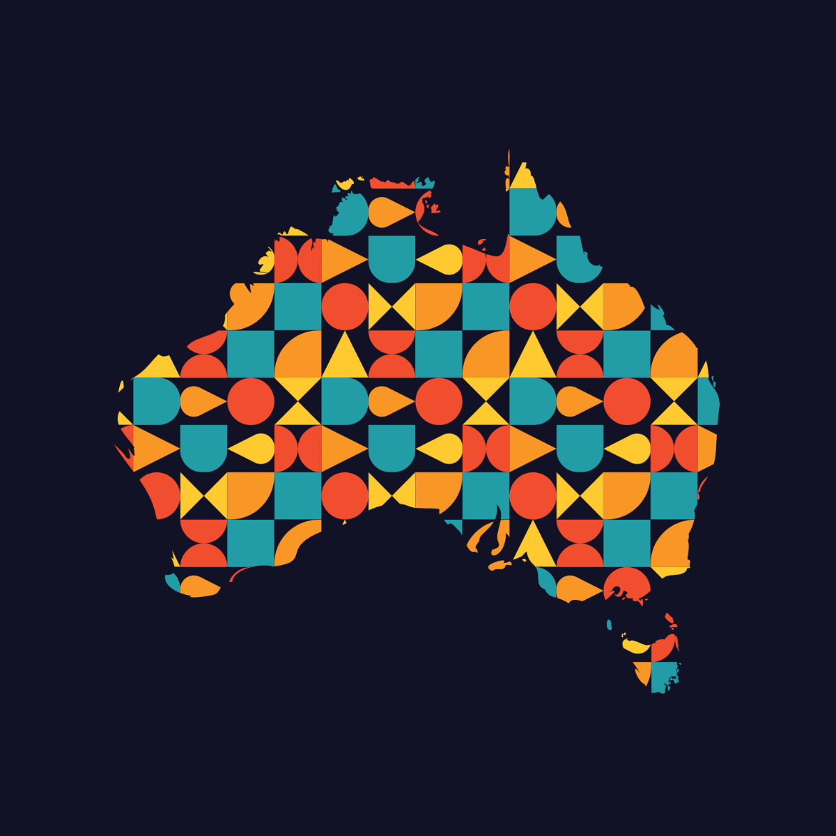 Abstract Australia Map Vector Template
