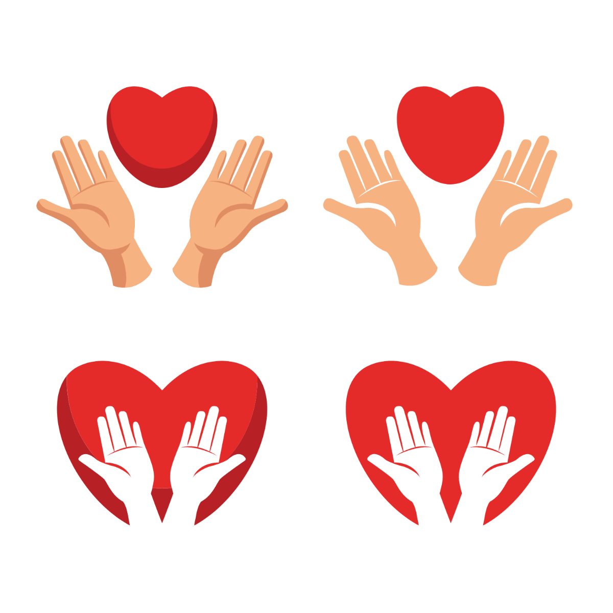 Praying Hands With Heart Vector Template