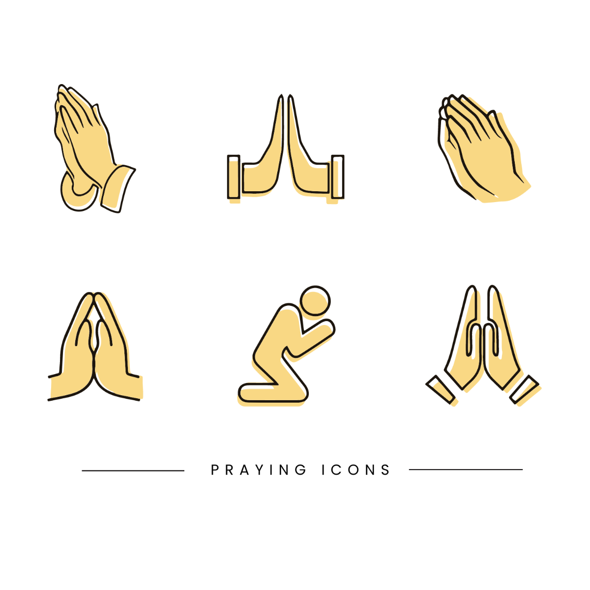 Praying Icon Vector Template