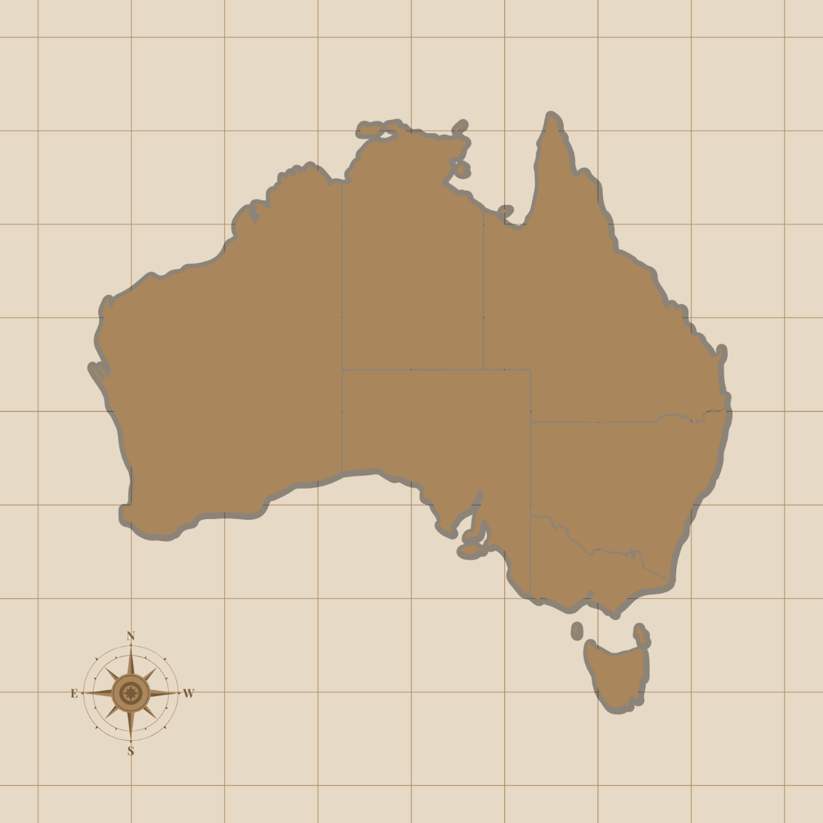 Free Vintage Australian Map Vector Template