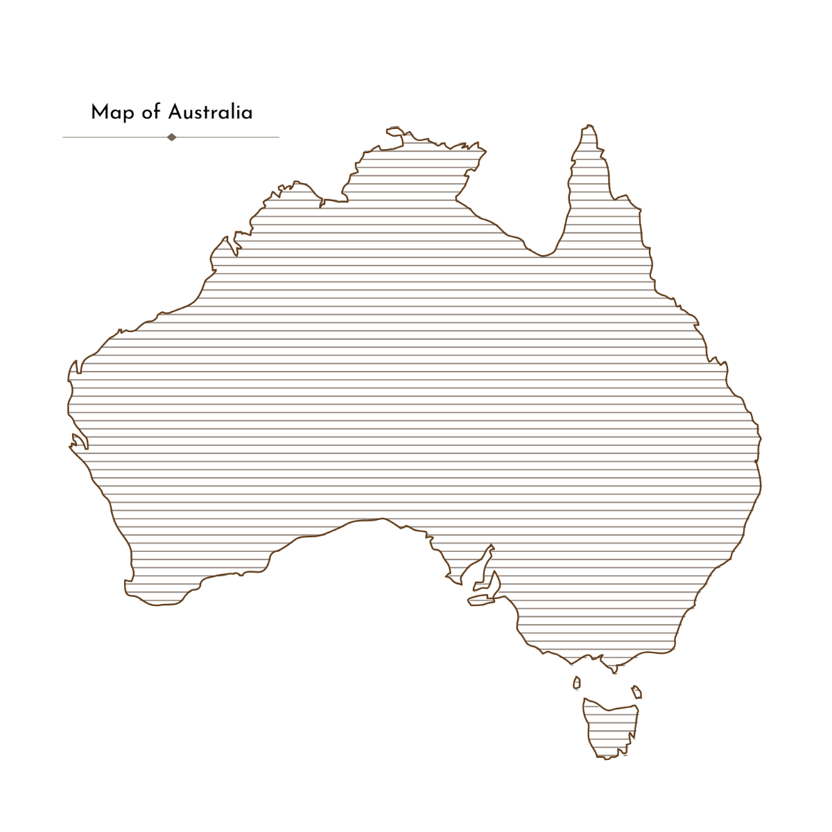 Australia Line Map Vector Template