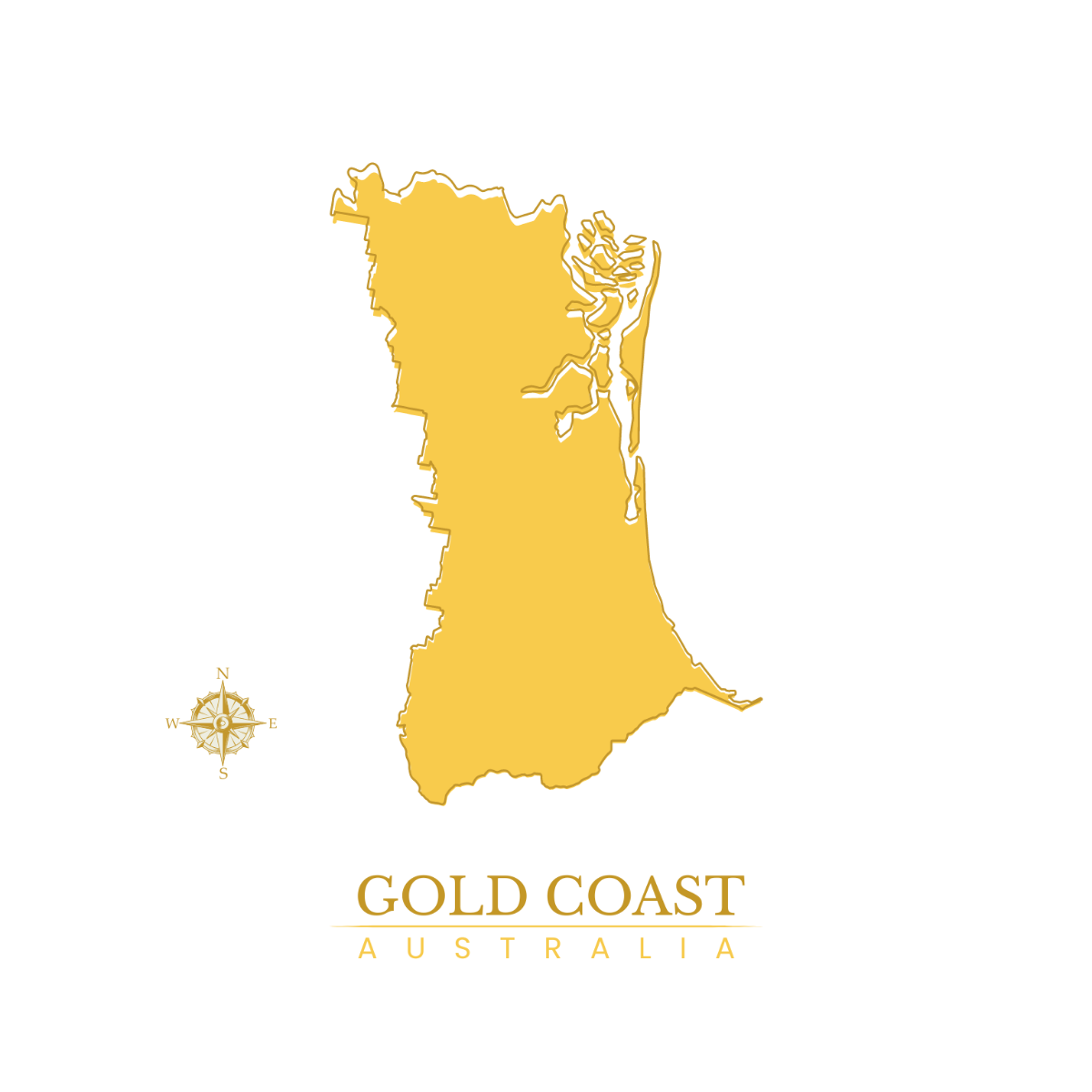 Gold Coast Australia Map Vector