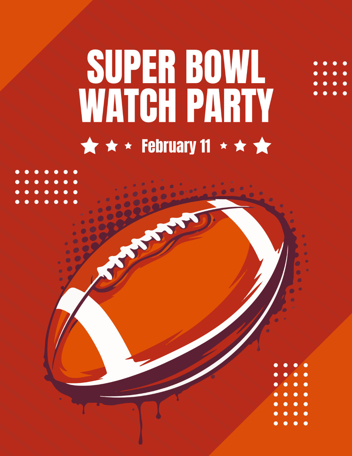 Super Bowl Watch Party Flyer Template