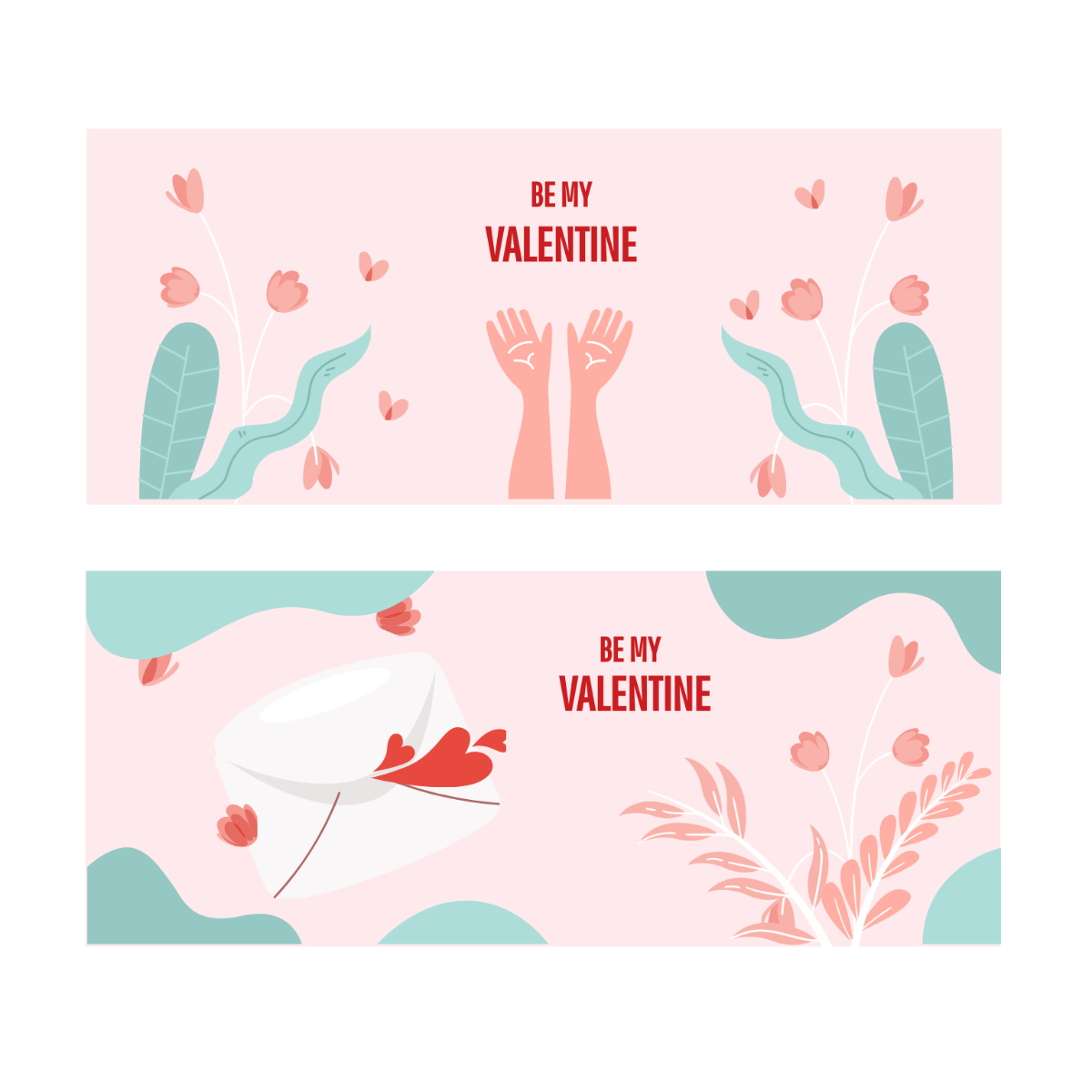 Valentines Day Banner Vector Template