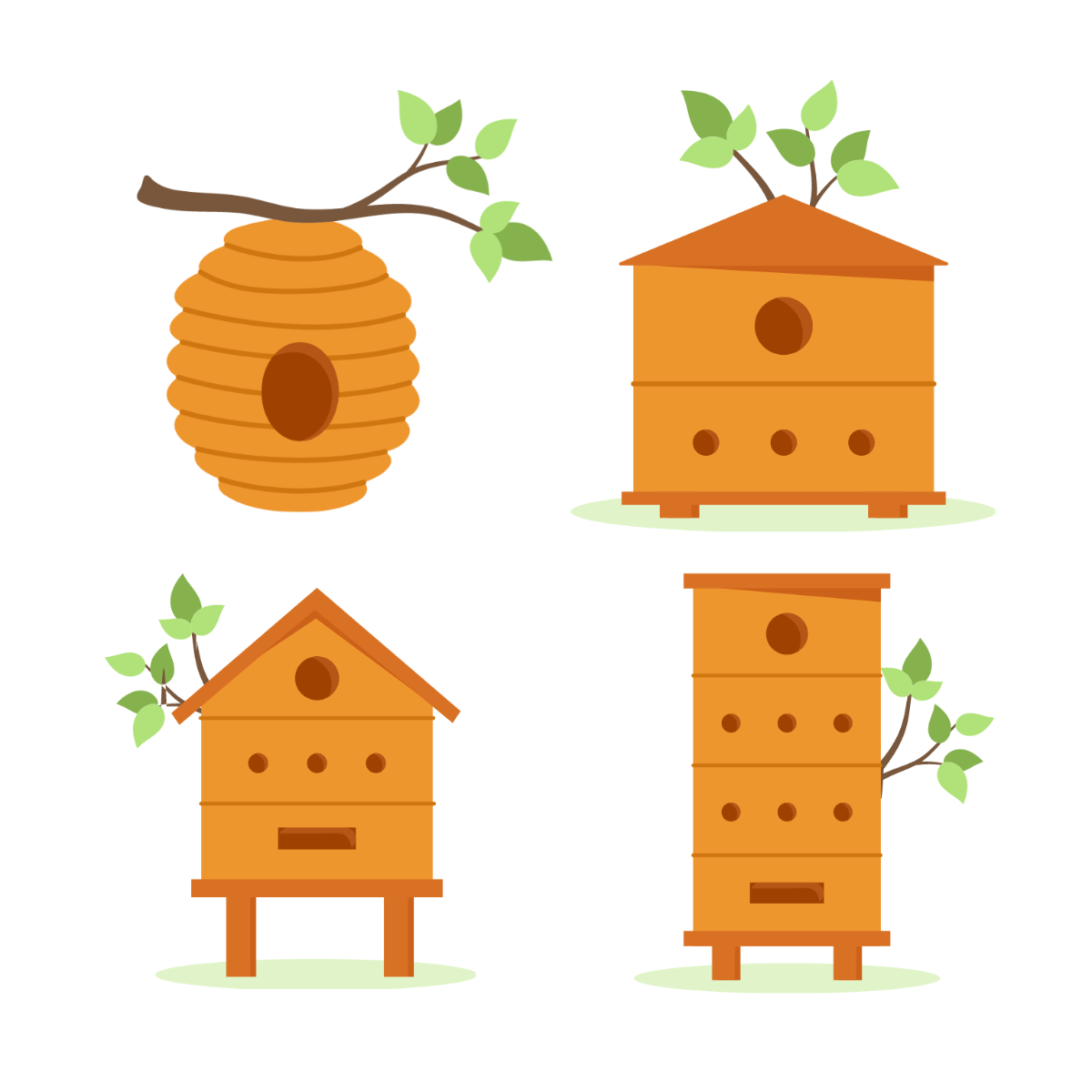 Free Bee House Vector Template