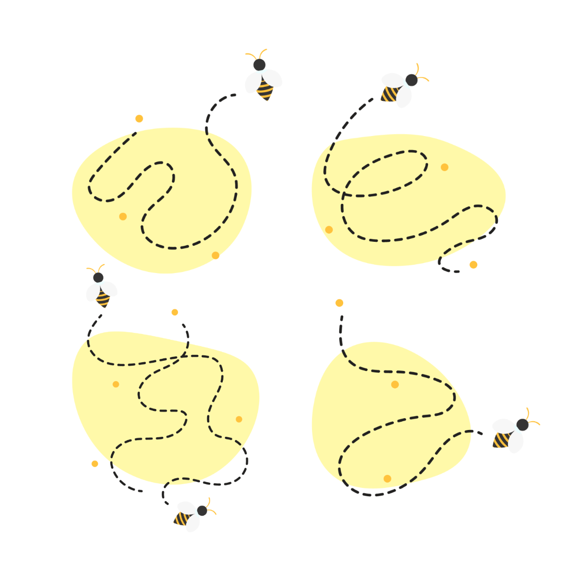Bee Trail Vector Template