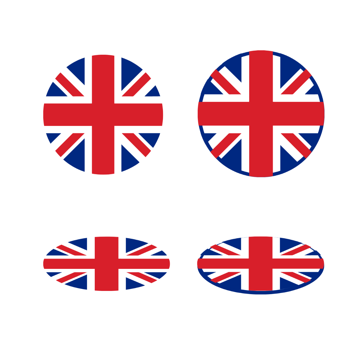 Round UK Flag Vector Template