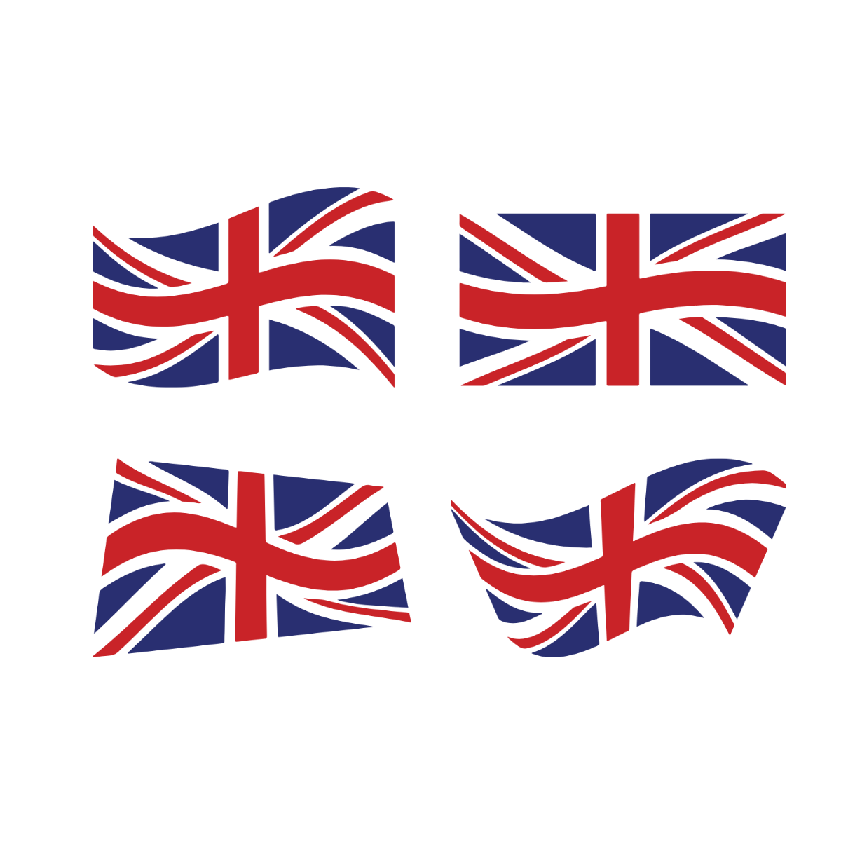 Wavy UK Flag Vector Template