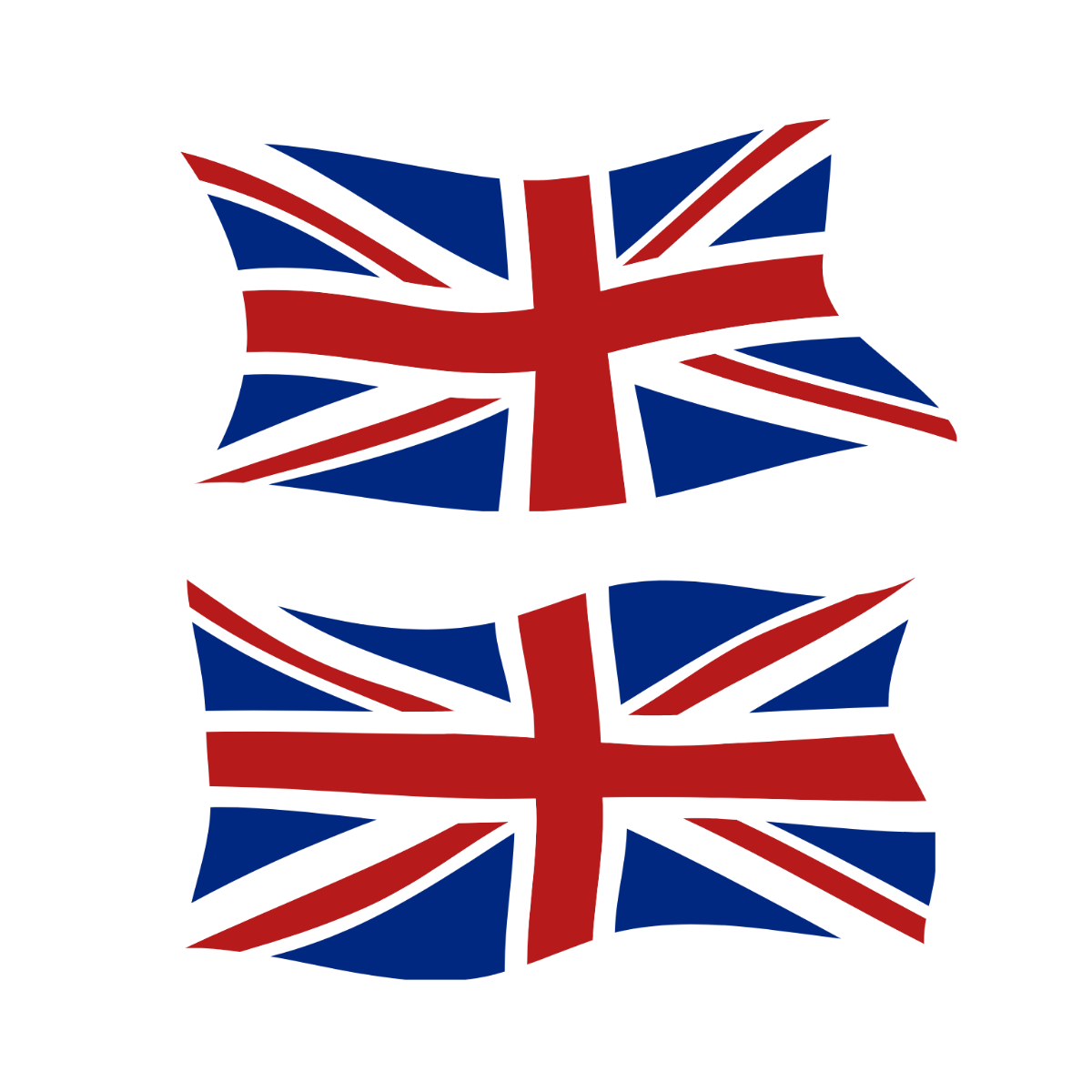 Flying UK Flag Vector Template