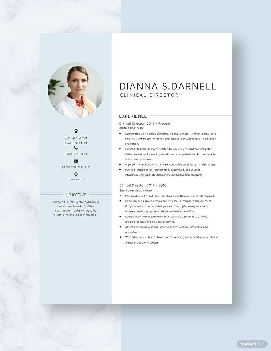 Clinical Director Resume