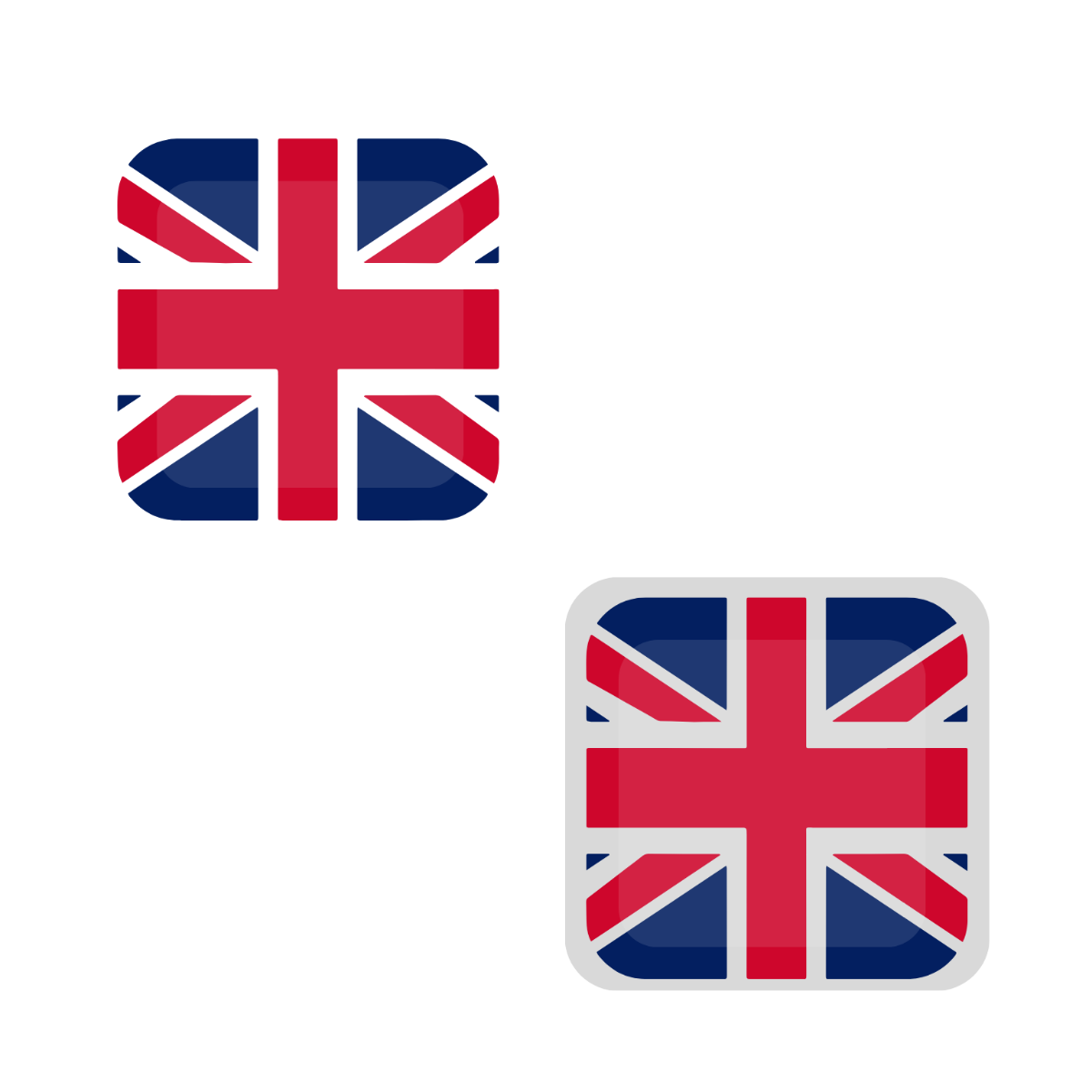 United Kingdom Flag Button Square Vector Template