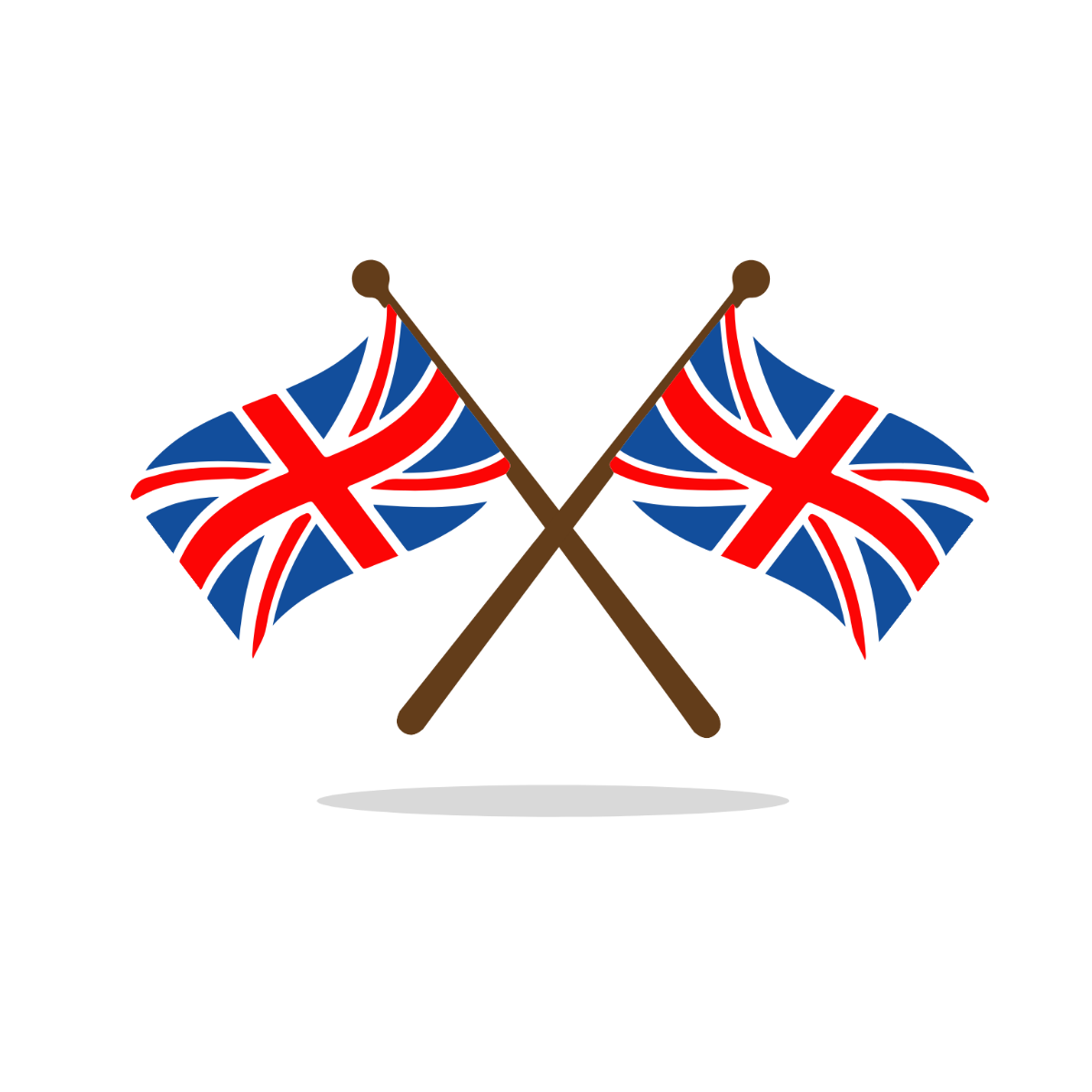 Crossed UK Flag Vector Template