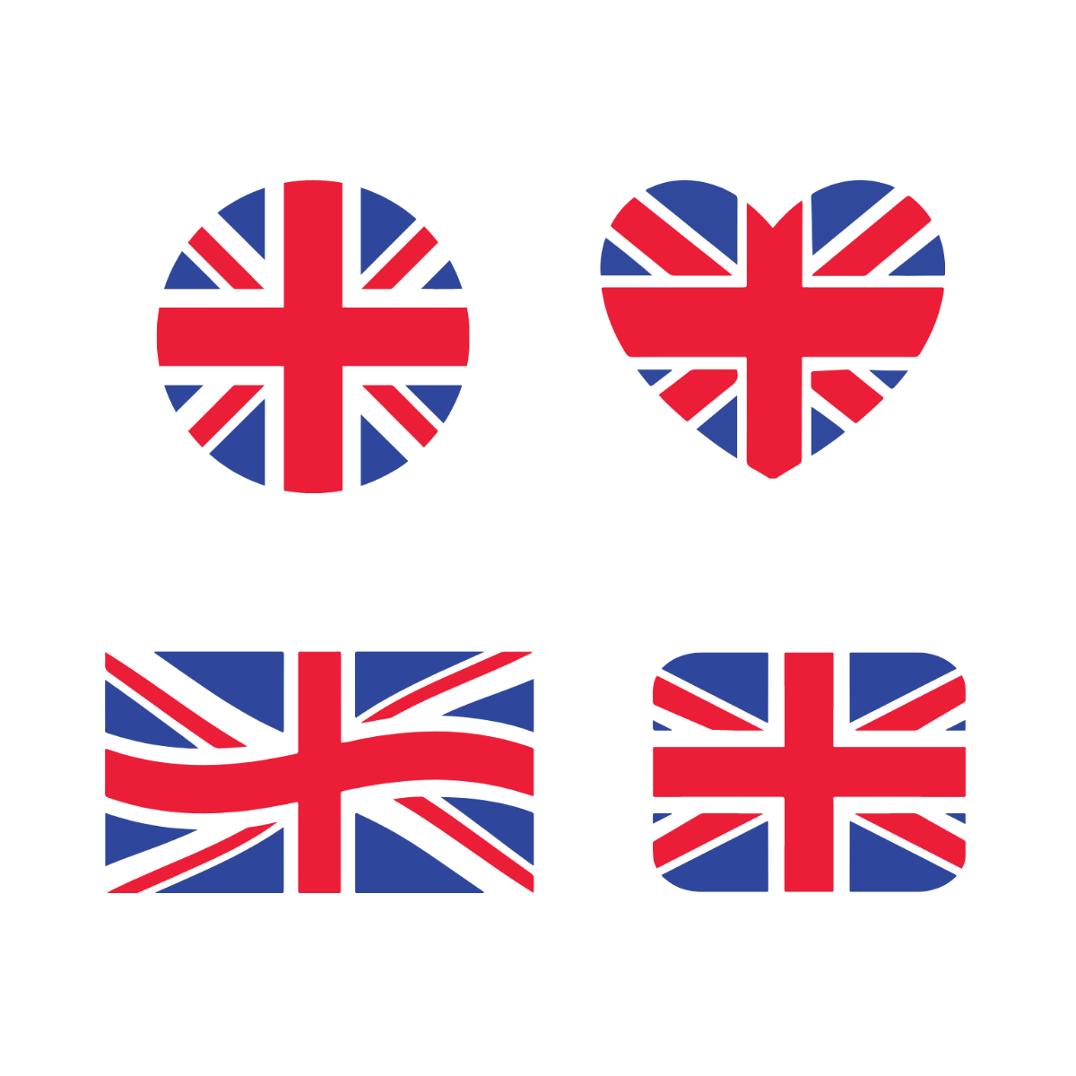 UK Flag Icon Vector Template