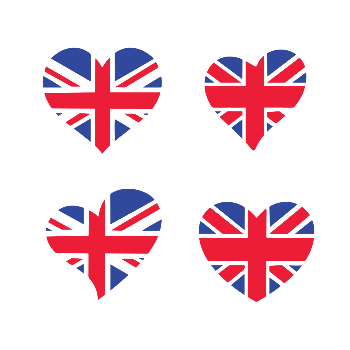 Heart United Kingdom Flag Vector Template