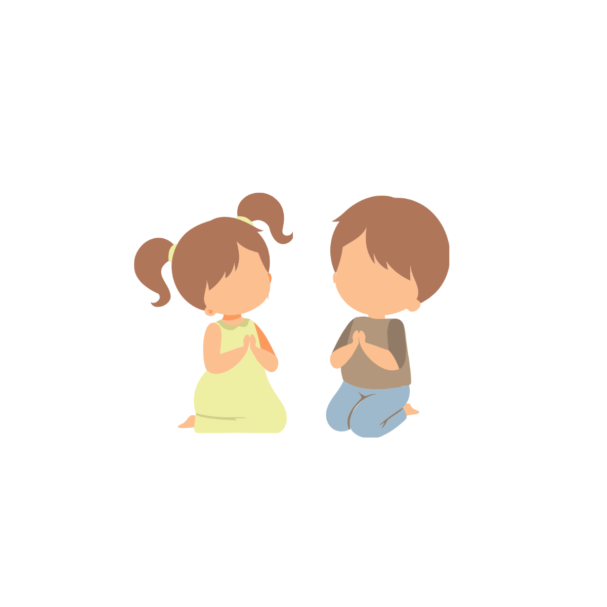 Child Praying Vector Template