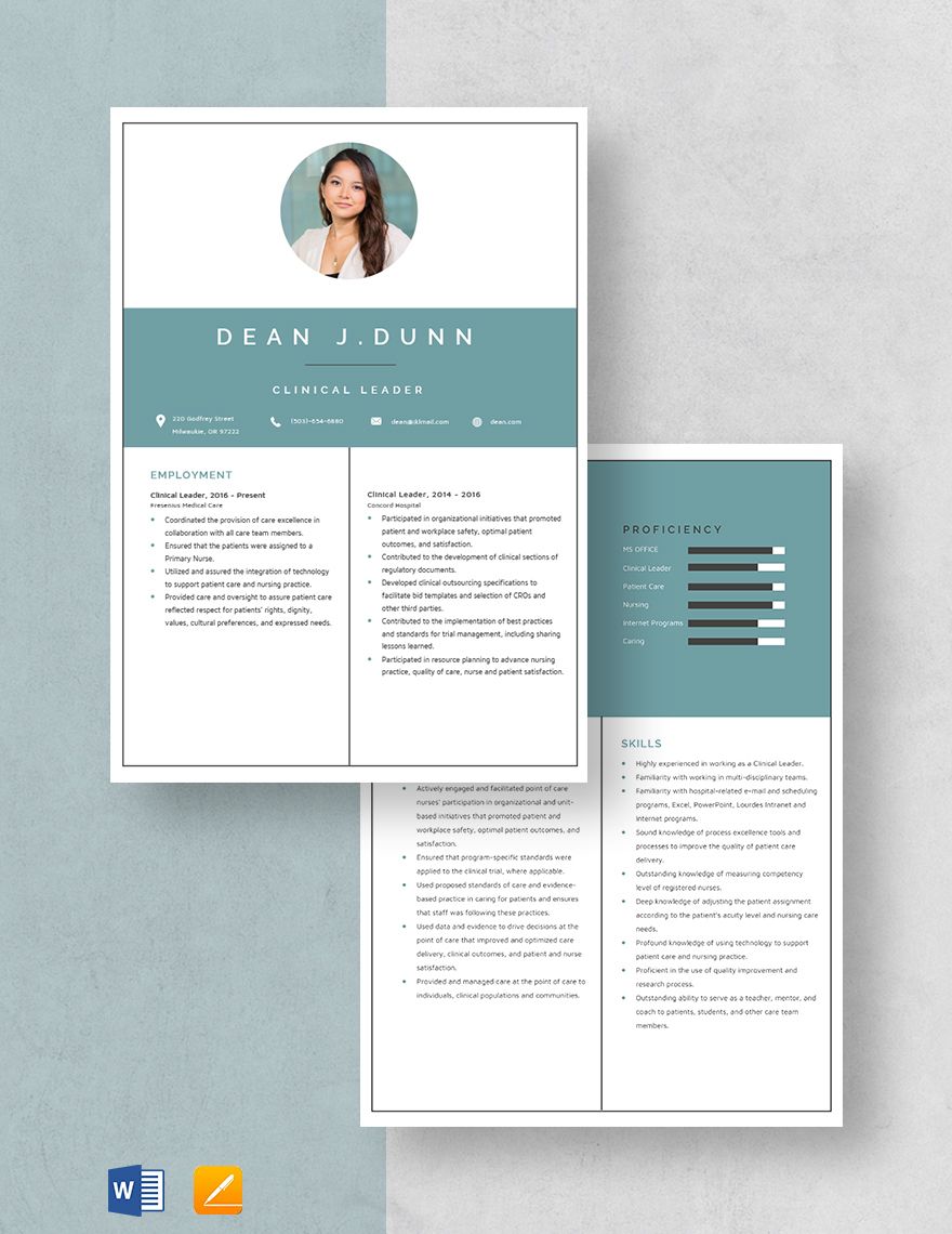 Clinical Leader Resume