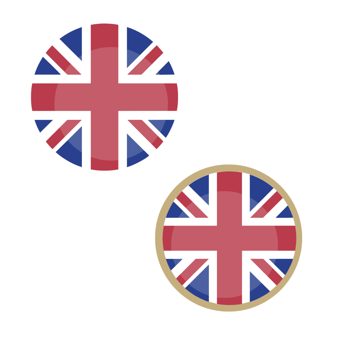 UK Flag Button Vector Template