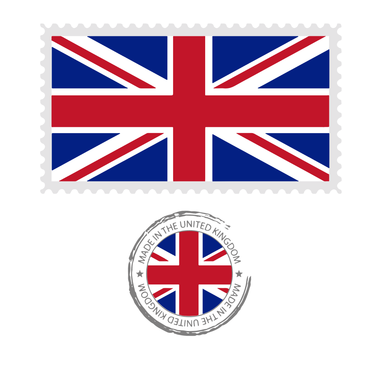 UK Flag Stamp Vector Template