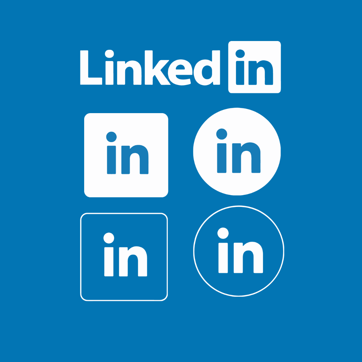 White LinkedIn Logo Vector Template