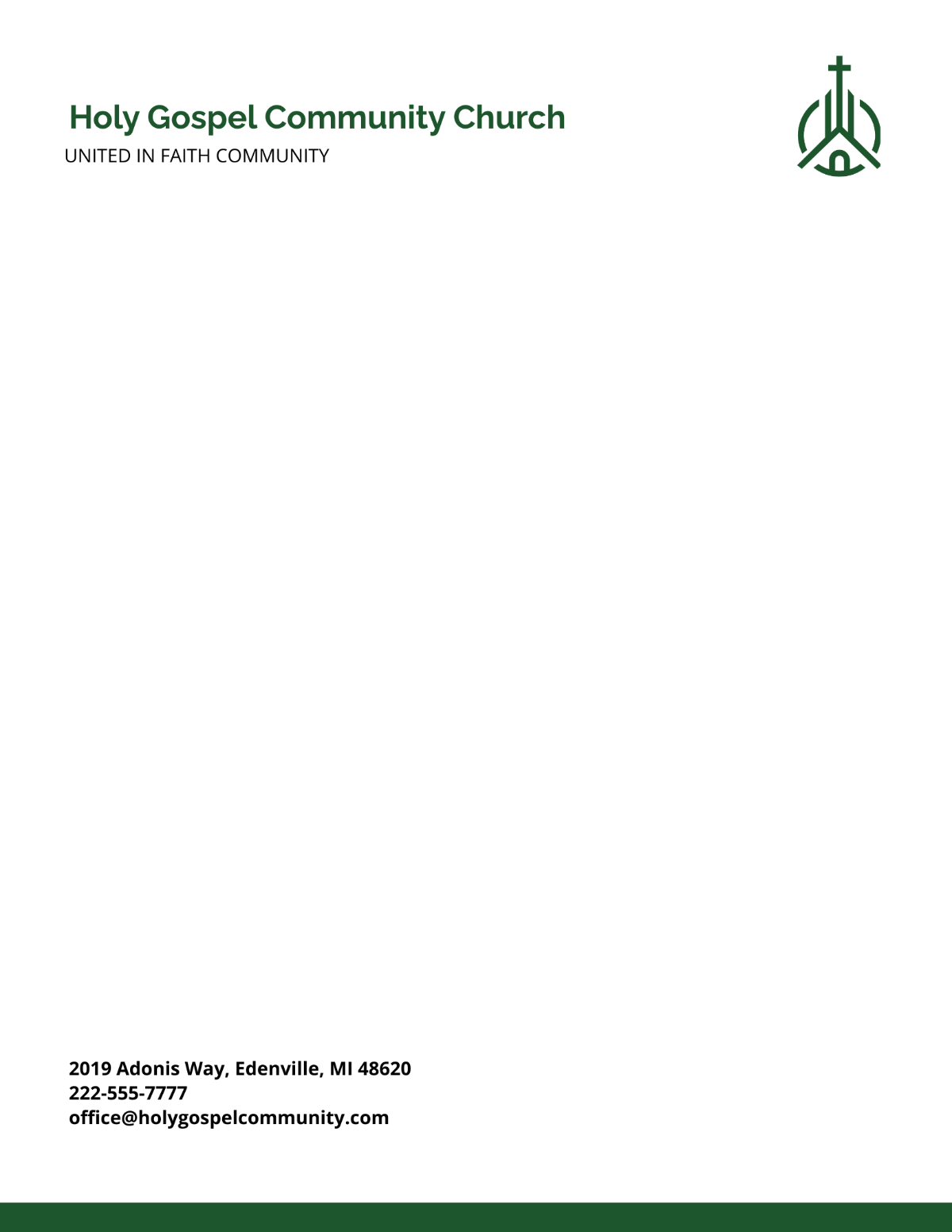 Free Community Church Letterhead Template