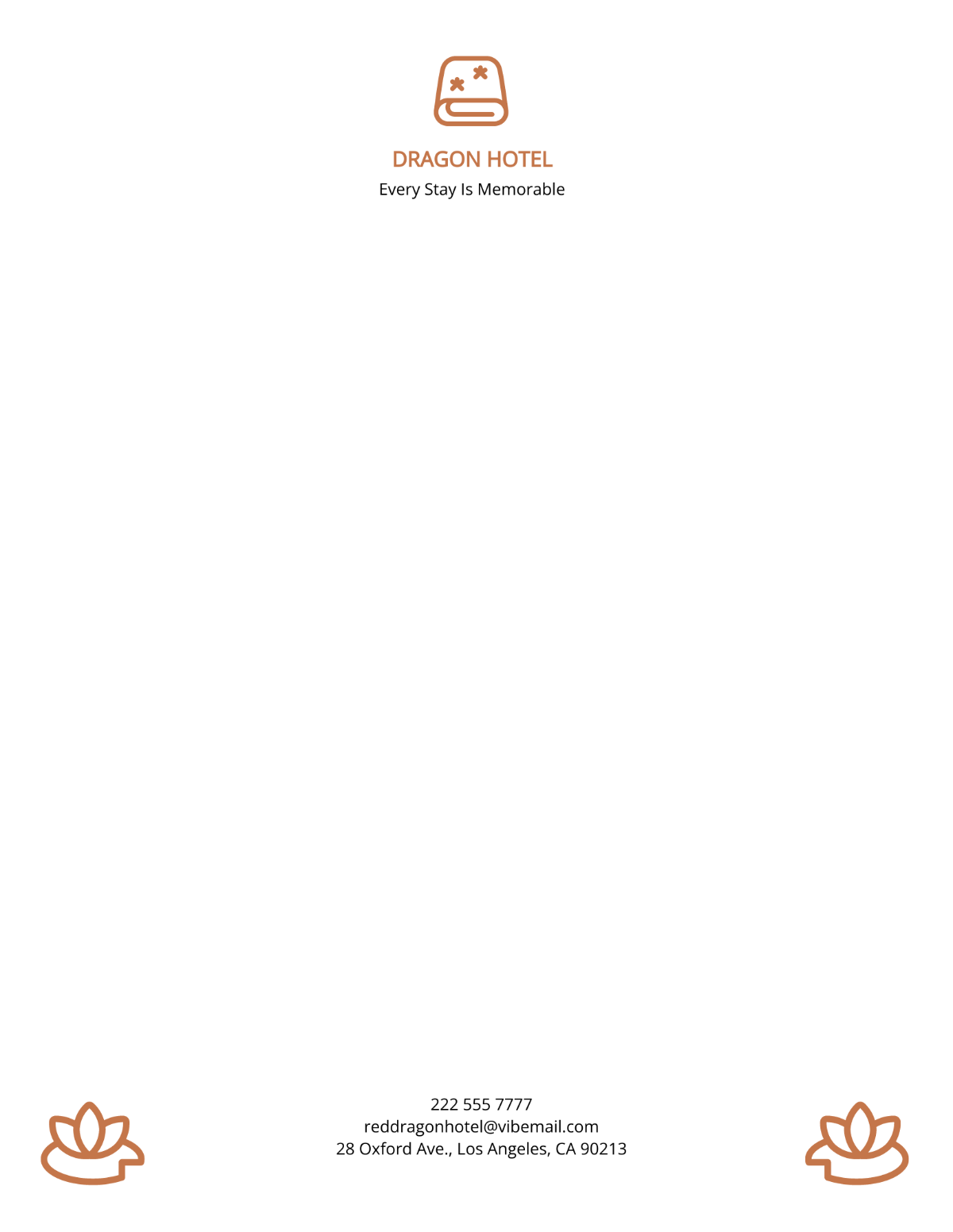 Free Hotel Official Letterhead Template