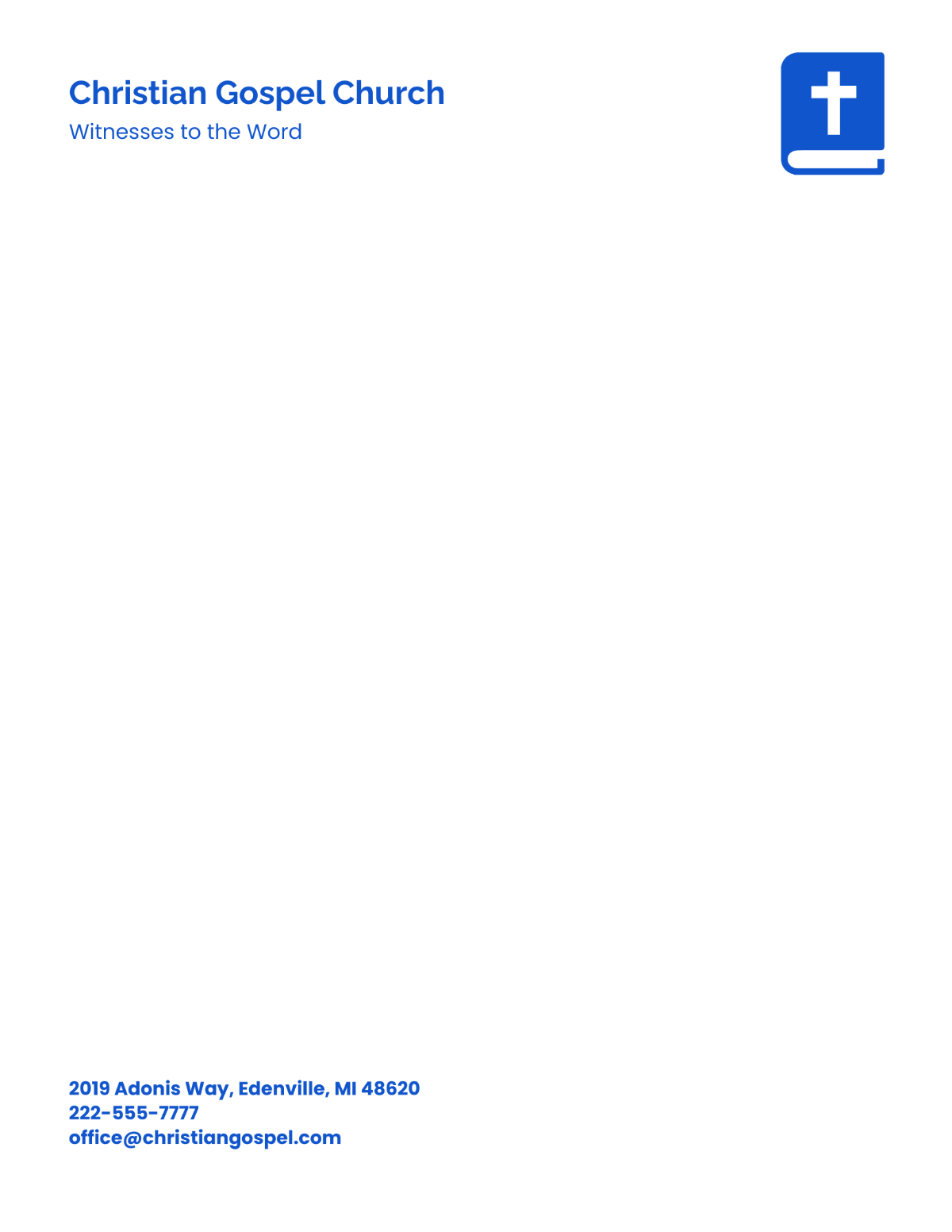 Free Simple Church Letterhead Template