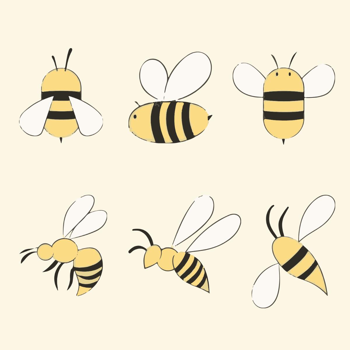 Free Simple Bee Vector Template